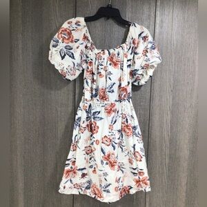 Lucky Brand White and Pink Floral Mini Dress